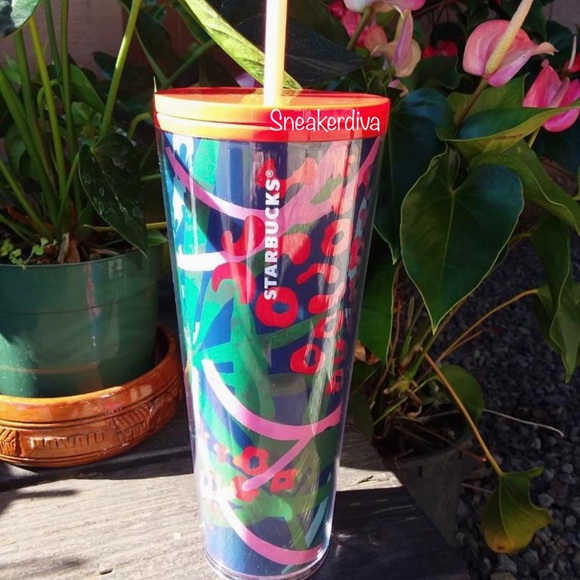 NEW⭐️Starbucks leopard🌺floral tumbler cup🌈